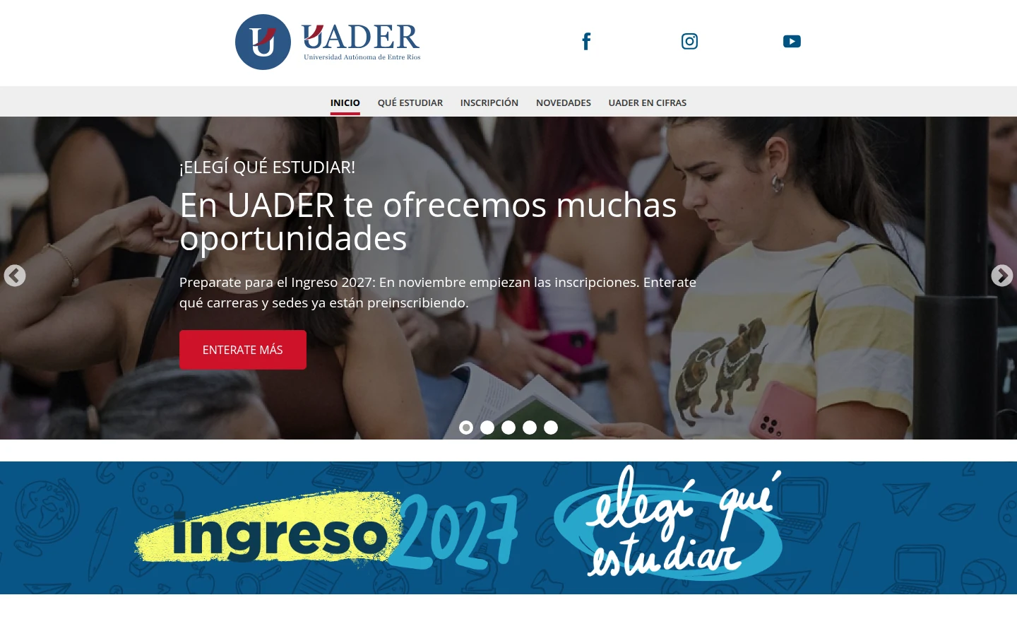 Home page of Ingresantes UADER